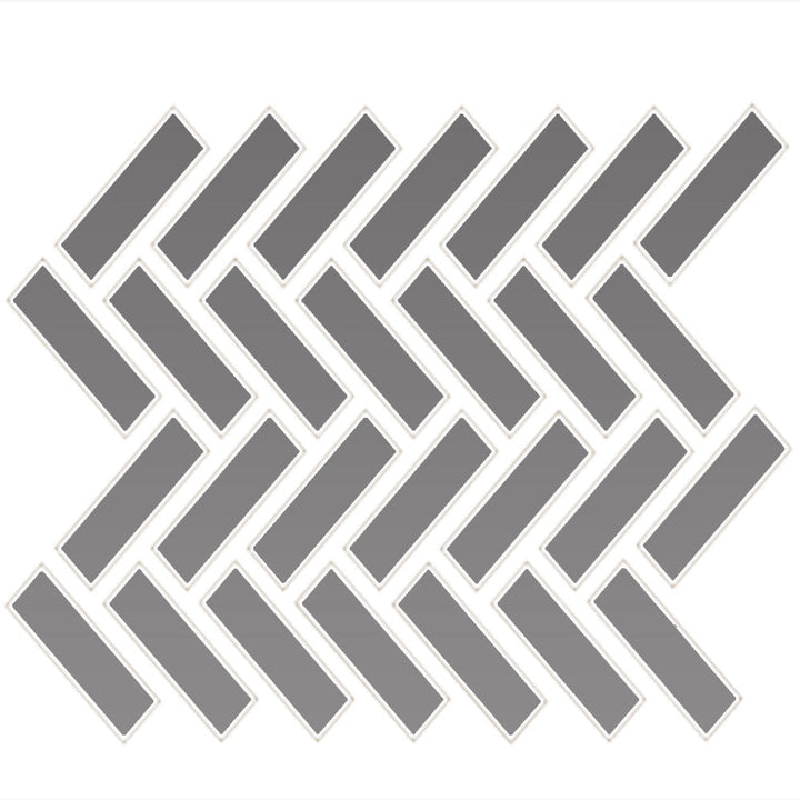 Daltile Color Wheel Mosaic 1" x 3" Herringbone Mosaic 9" x 12" Matte Matte Suede Gray