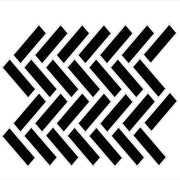 Daltile Color Wheel Mosaic 1" x 3" Herringbone Mosaic 9" x 12" Glossy Black
