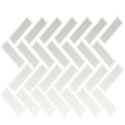 Daltile Color Wheel Mosaic 1" x 3" Herringbone Mosaic 9" x 12" Glossy Arctic White