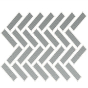 Daltile Color Wheel Mosaic 1" x 3" Herringbone Mosaic 9" x 12" Glossy Desert Gray