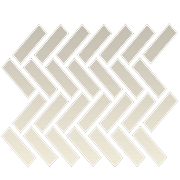 Daltile Color Wheel Mosaic 1" x 3" Herringbone Mosaic 9" x 12" Glossy Biscuit