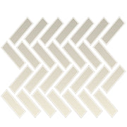 Daltile Color Wheel Mosaic 1" x 3" Herringbone Mosaic 9" x 12" Glossy Biscuit