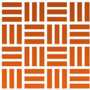 Daltile Color Wheel Mosaic 1" x 3" Lattice Weave Mosaic 12" x 12" Glossy Orange Burst