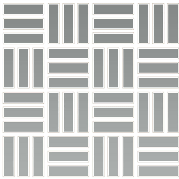 Daltile Color Wheel Mosaic 1" x 3" Lattice Weave Mosaic 12" x 12" Glossy Desert Gray