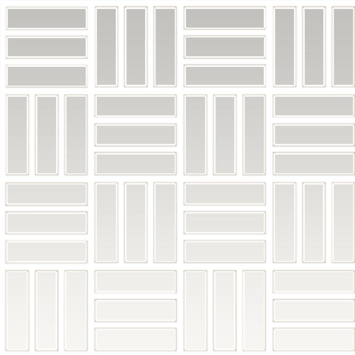 Daltile Color Wheel Mosaic 1" x 3" Lattice Weave Mosaic 12" x 12" Glossy Arctic White