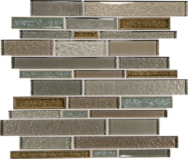 Daltile Crystal Shores 12" x 14" Mosaic Random Interlocking Sapphire Lagoon