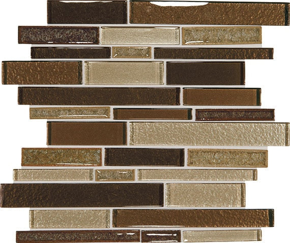 Daltile Crystal Shores 12" x 14" Mosaic Random Interlocking Copper Coast
