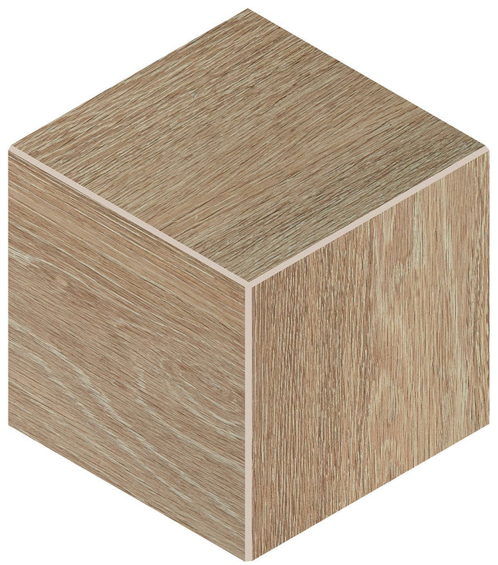 Daltile Emerson Wood 12" x 12" 3D Cube Mosaic 12" x 12" Butter Pecan