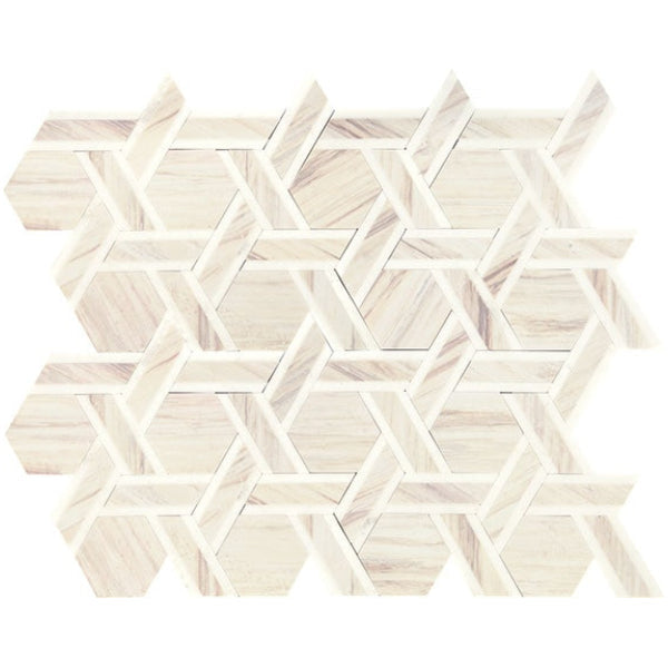 Daltile Fonte 12" x 10" Rotating Hexagon Pier White Blend