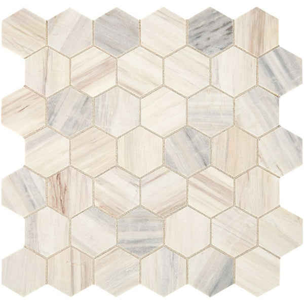 Daltile Fonte 2" Hexagon Mosaic 13" x 13" Pier White