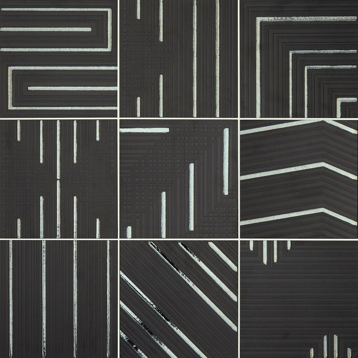 Daltile Geometric Fusion 8" x 8" Mixed Obsidian