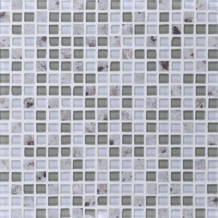 Daltile Granite Radiance 0.62" x 0.62" Straight Joint Mosaic 12" x 12" Kashmir Wht Bld