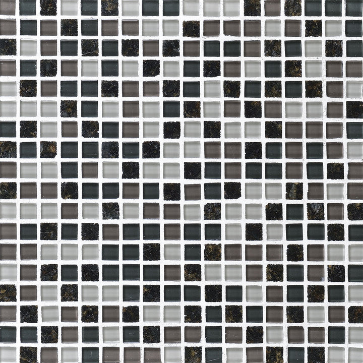 Daltile Granite Radiance 0.62" x 0.62" Straight Joint Mosaic 12" x 12" Ubatuba Blend
