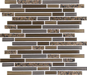 Daltile Granite Radiance 12" x 12" Random Linear Mosaic Tropical Brn Bl