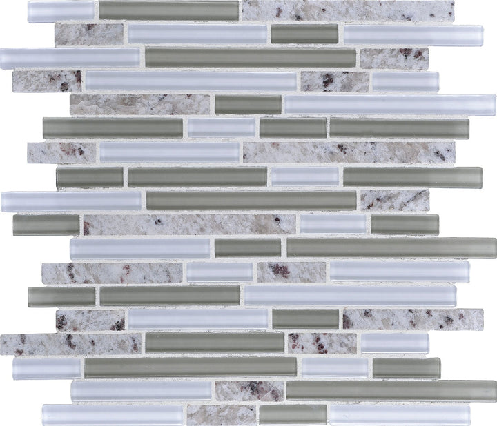 Daltile Granite Radiance 12" x 12" Random Linear Mosaic Kashmir Wht Bld