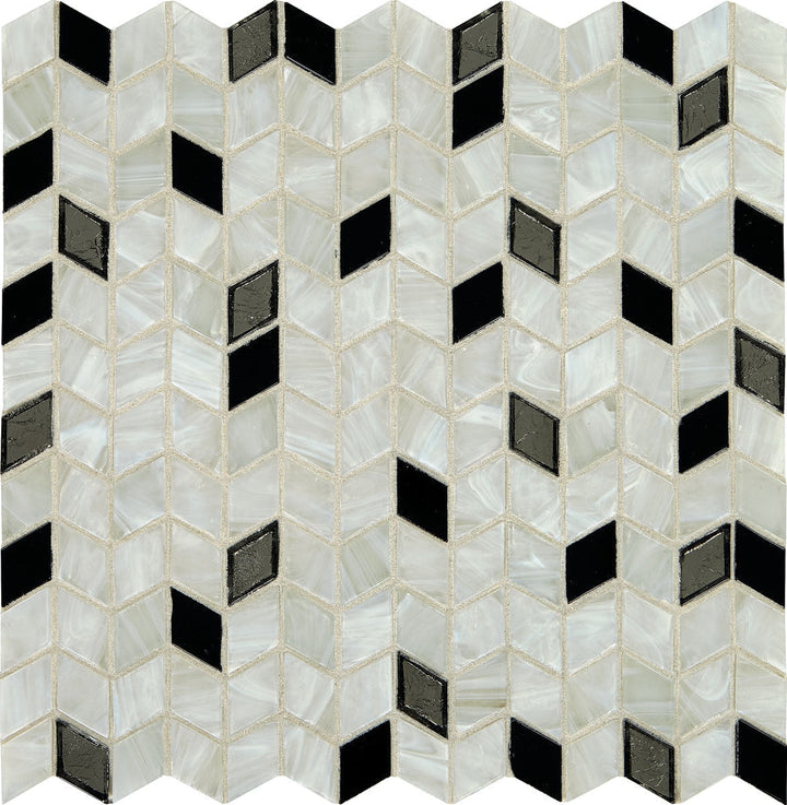Daltile Fanfare Interstellar 1" x 1" Diamond Mosaic 13" x 12" Moonlight