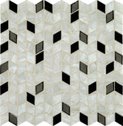 Daltile Fanfare Interstellar 1" x 1" Diamond Mosaic 13" x 12" Moonlight