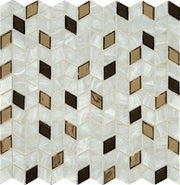 Daltile Fanfare Interstellar 1" x 1" Diamond Mosaic 13" x 12" Gold Rush