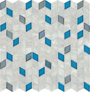 Daltile Fanfare Interstellar 1" x 1" Diamond Mosaic 13" x 12" Blue Bayou