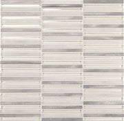 Daltile Fanfare Lucent Skies 0.37" x 4" Stacked Mosaic 12" x 12" Celestial Winter