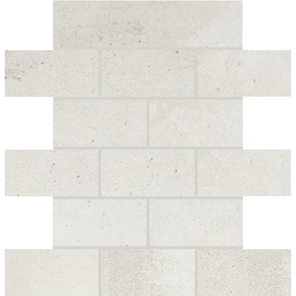 Daltile Modern Hearth 2" x 4" Brick Joint Mosaic 12" x 12" White Ash