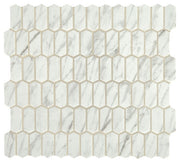 Daltile Fanfare Statuette 1" x 2" Picket Mosaic 12" x 12" Venetian White