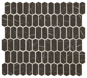 Daltile Fanfare Statuette 1" x 2" Picket Mosaic 12" x 12" Night Shade