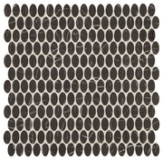 Daltile Fanfare Statuette 0.5" x 1" Oval Mosaic 12" x 12" Night Shade
