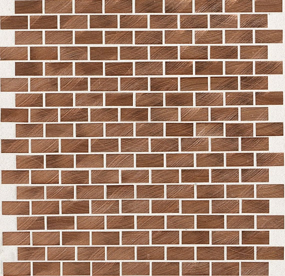 Daltile Anthology 0.5" x 1" Brick Joint Mosaic 12" x 12" Copper