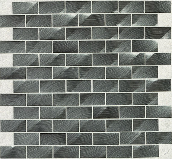 Daltile Anthology 1" x 2" Brick Joint Mosaic 12" x 12" Gunmetal
