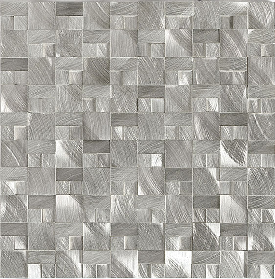Daltile Anthology 1" x 1" 3D Block Mosaic 12" x 12" Steel