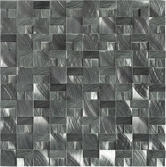 Daltile Anthology 1" x 1" 3D Block Mosaic 12" x 12" Gunmetal