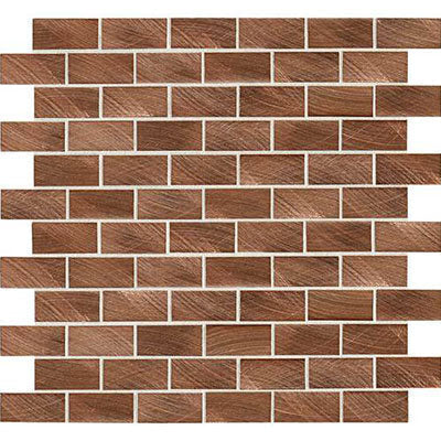 Daltile Anthology 1" x 2" 3D Brick Joint Mosaic 12" x 12" Copper