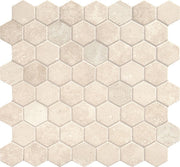 Daltile Fanfare Vintage Hex 1.5" Hexagon Mosaic 12" x 12" Antique Beige