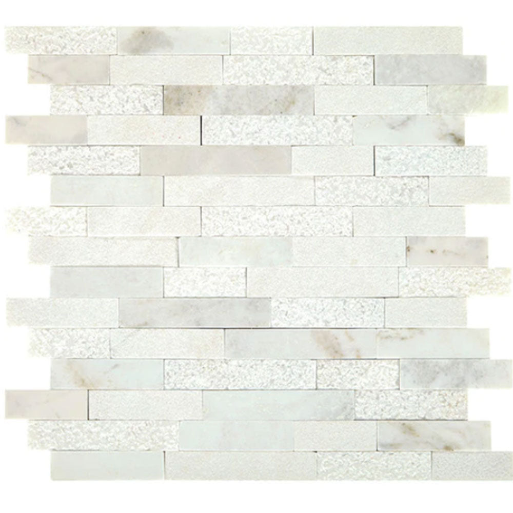 Daltile Minute Mosaix 13" x 12" Random Linear Daphne White