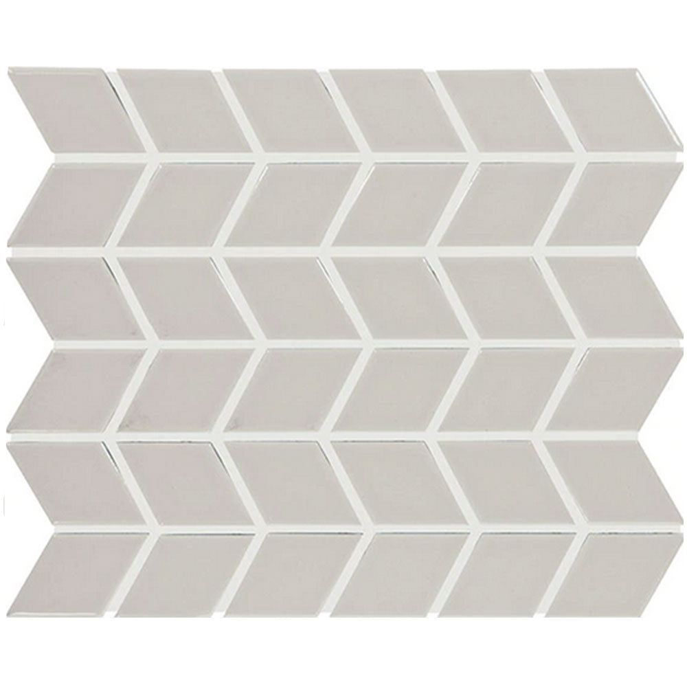 Daltile Color Wheel Retro 2" x 3" Chevron Mosaic 11" x 13" Glossy Desert Gray