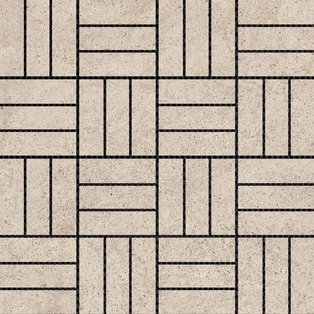 Emser Lunara 1" x 3" Hatch Mosaic 12" x 12" Honed Emser