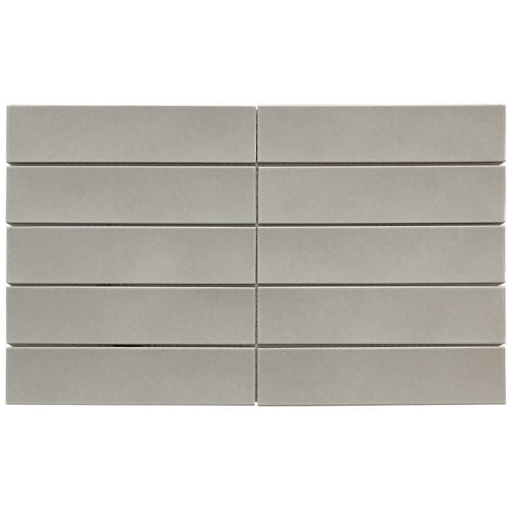 Emser Kaizen 2" x 8" Stacked Mosiac 9" x 15" Satin  Ash