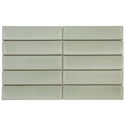 Emser Kaizen 2" x 8" Stacked Mosiac 9" x 15" Satin  Sage