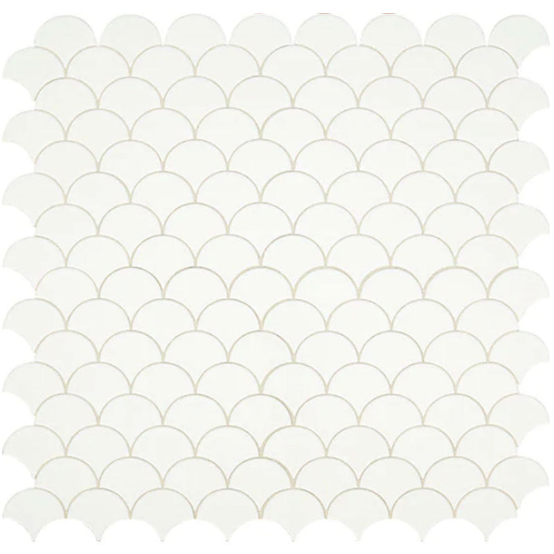 Daltile Revalia Remix 3" Fan Mosaic 14" x 14" Felicity White