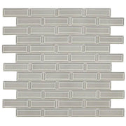 Daltile Revalia Remix 2" x 6" Brick Joint Beveled Mosaic 13" x 15" Festive Gray