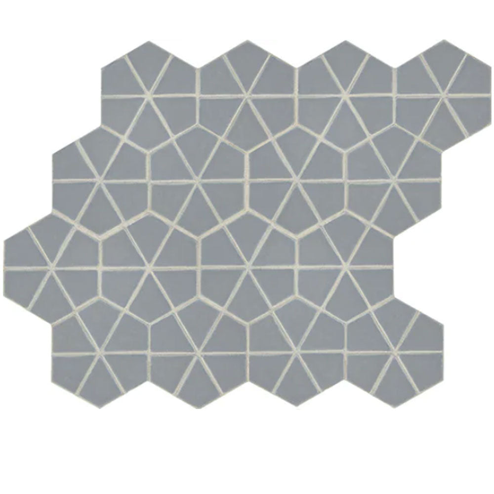 Daltile Revalia Remix 6" x 6" Kaleidoscope Mosaic 12" x 15" Kaleidoscope Gray