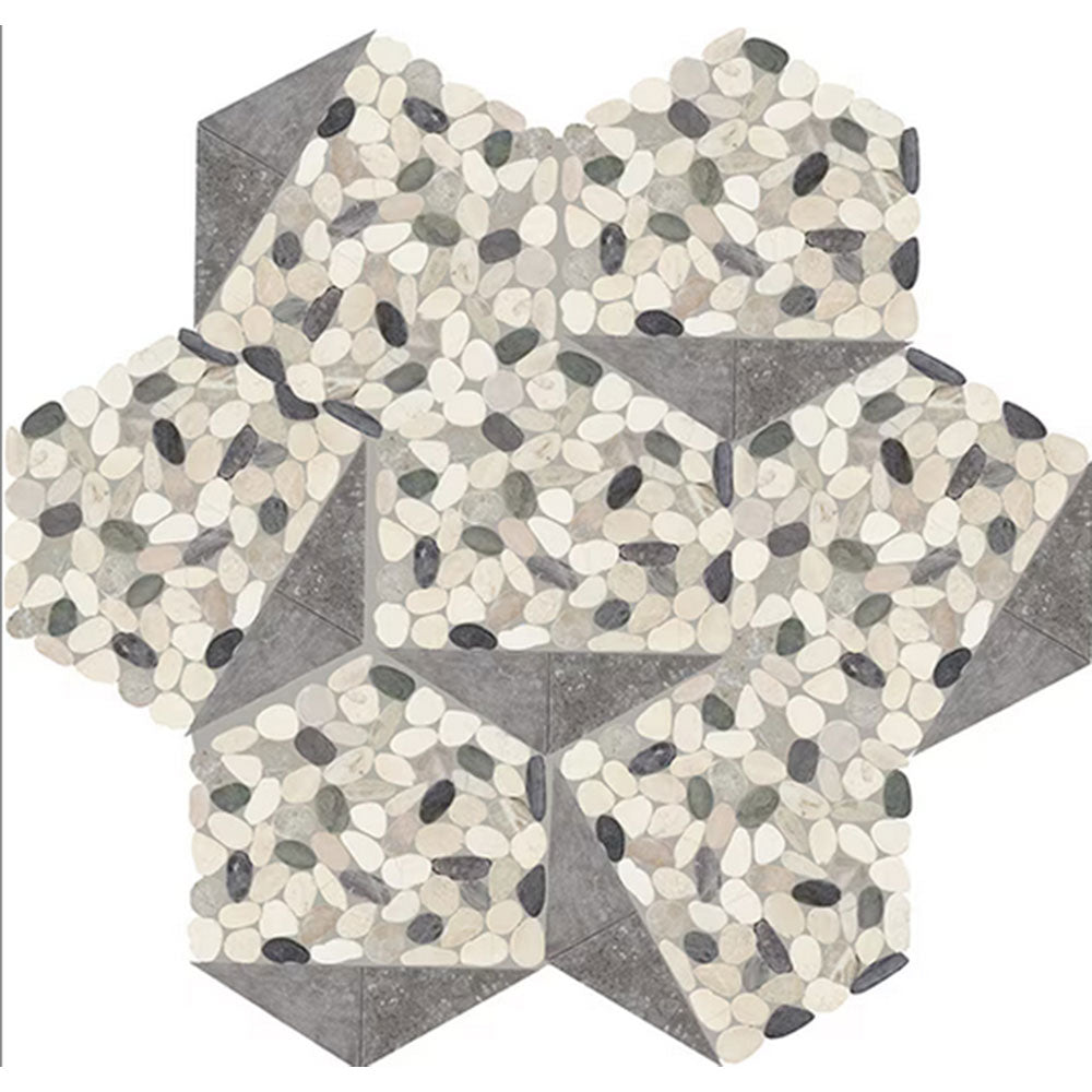 Daltile Pebble Oasis 12" x 10" Tri-Hex Pebble Harbor
