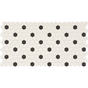 Daltile Keystones 1" Hexagon 12" x 21" Arctic White/Black