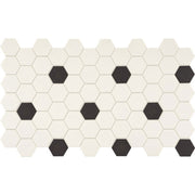 Daltile Keystones 2" x 2" Hexagon Mosaic 12" x 24" Matte Arctic White/Black