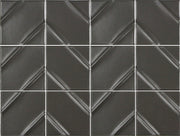 Emser Kumito 12"x16" Chevron Mosaic 3.9"X3.9" Matte Black
