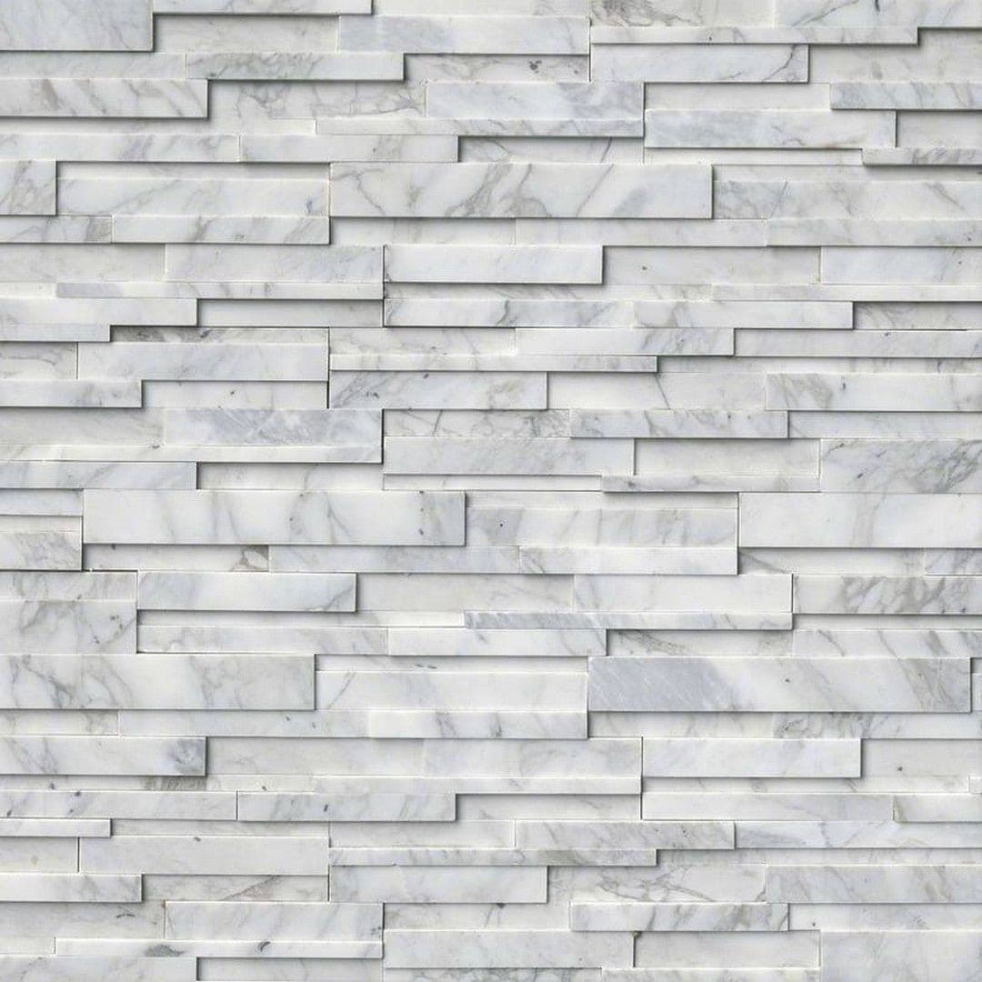 MS International Rockmount 6" x 24" 3D Ledger Panel Calacatta Cressa