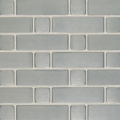Daltile Metallica 12" x 12" Large Basketweave Br Stainless St