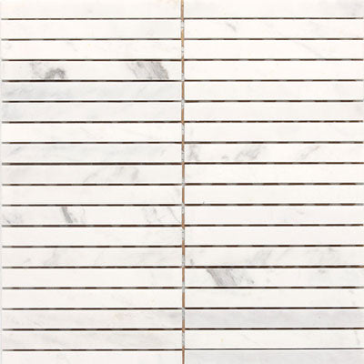 Daltile Stone A LA Mod 0.5" x 6 Linear Mosaic 12" x 12" Contempo White