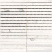 Daltile Stone A LA Mod 0.5" x 6 Linear Mosaic 12" x 12" Contempo White